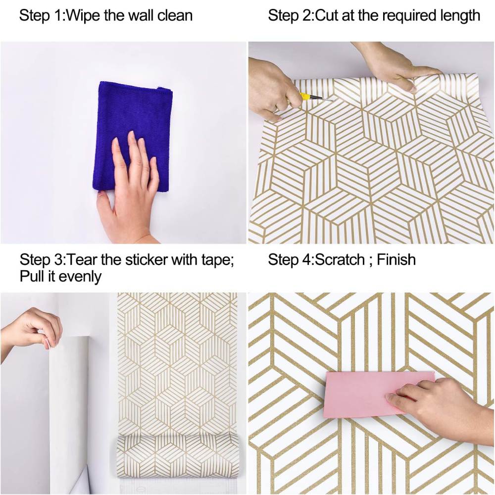 Self Adhesive Geometric Wallpaper dimensions and specifications